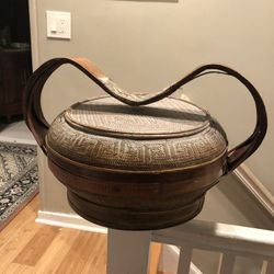 Vintage 1970s  Rice Basket OR Antique Chinese Wedding Basket