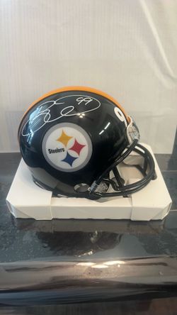 Pittsburgh Steelers Mini Helmet, Signed By Brett Kiesel