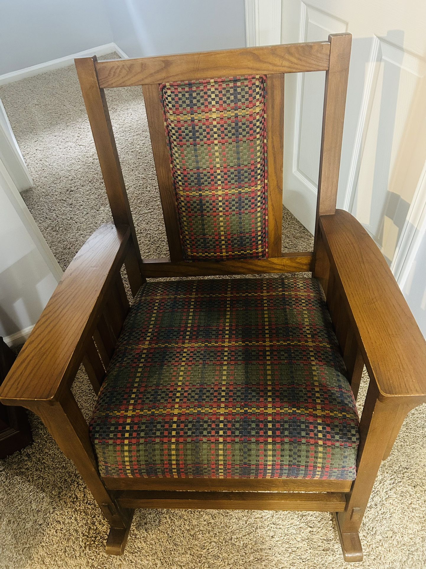 Oak Fabric Rocking Chair