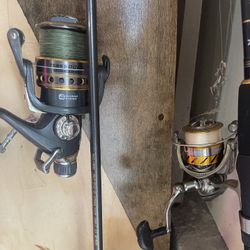 Fishing Poles With Reeling System And Box 