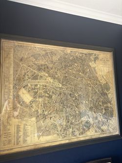 Restoration Hardware - Framed Lett’s Vintahe map of Paris.