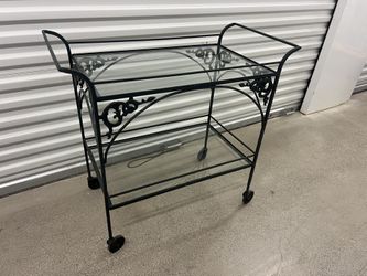 VINTAGE WROUGH IRON BAR CART
