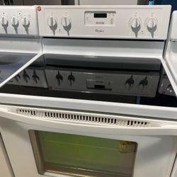 White Whirlpool Stove Glass Top 