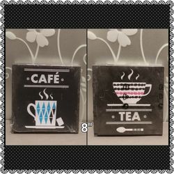 NEW 2PC CAFE TEA WALL ART
