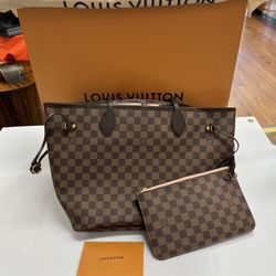 NEVERFULL LOUIS VUITTON BAG (INCLUDES POCHETTE), BOX AND DUST BAG INCLUDED IN GOOD CONDITION
