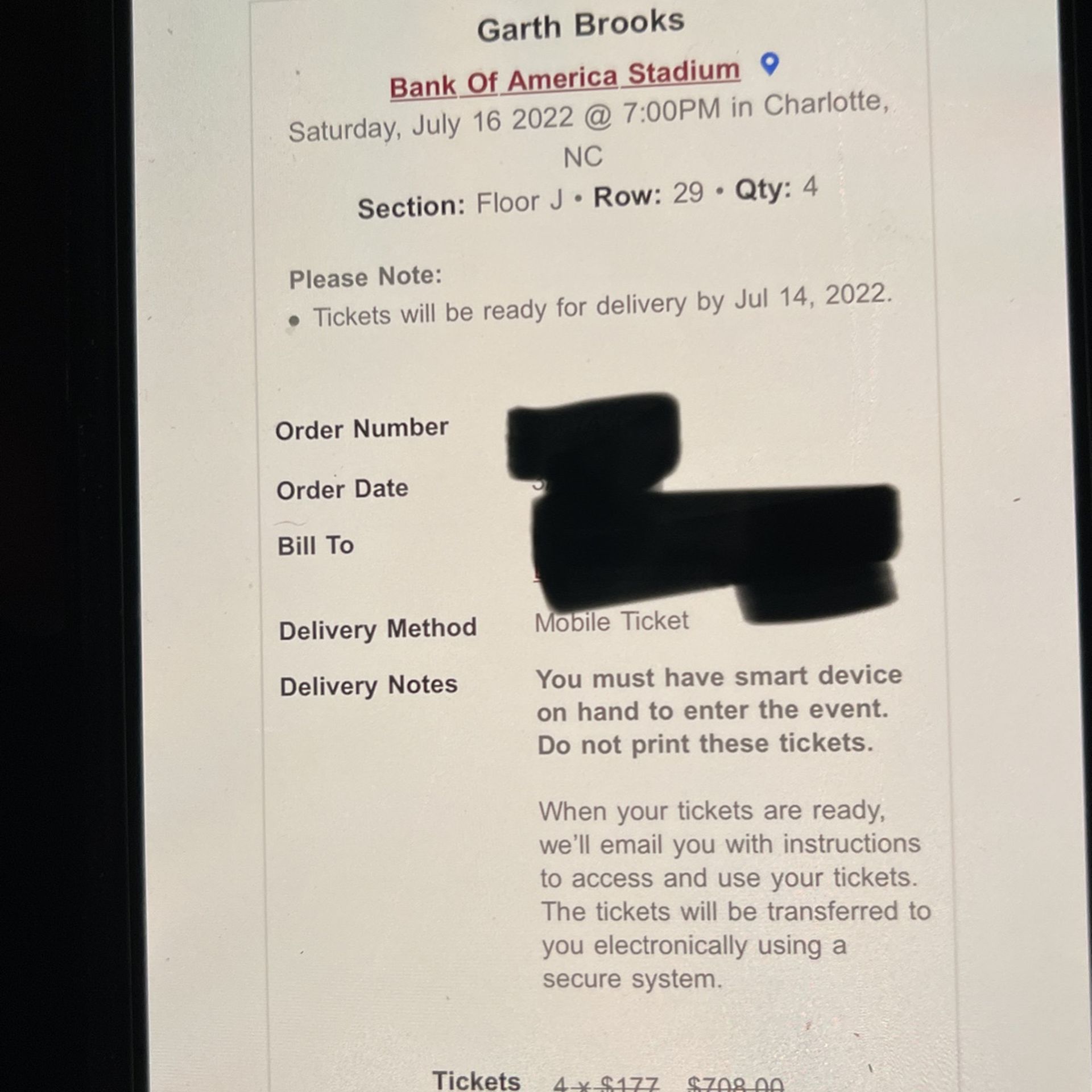 4 Tickets For This Saturday Floor Seats Asking 180 a Piece Or 700 For All Four Seats Welling To Negotiate Make A Reasonable Offer Willing To Trade