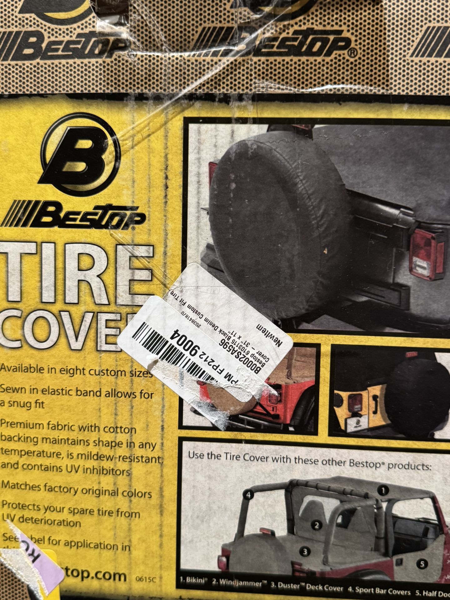 Bestop 6103115 Bestop Black Denim Custom Fit Tire Cover - 31" x 11"