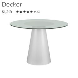 Glass Top Dining Table - R&B