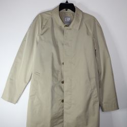 Gap Mac Rain Coat Parka Khaki Men Raining Jacket Size S