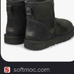 UGG Black Leather Boots Women's NEW No Box Size 8.5