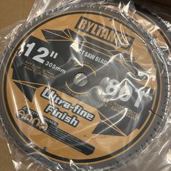 12 Inch Miter Saw Blade, 1" Arbor, 40T for General Purpose&60T for Fine Finish&80T for Ultra Fine Finish Wood Cutting, 3-Pack