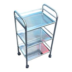Silver 3-tier Metal Storage Cart