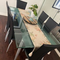 Glass Table and 6 Chairs