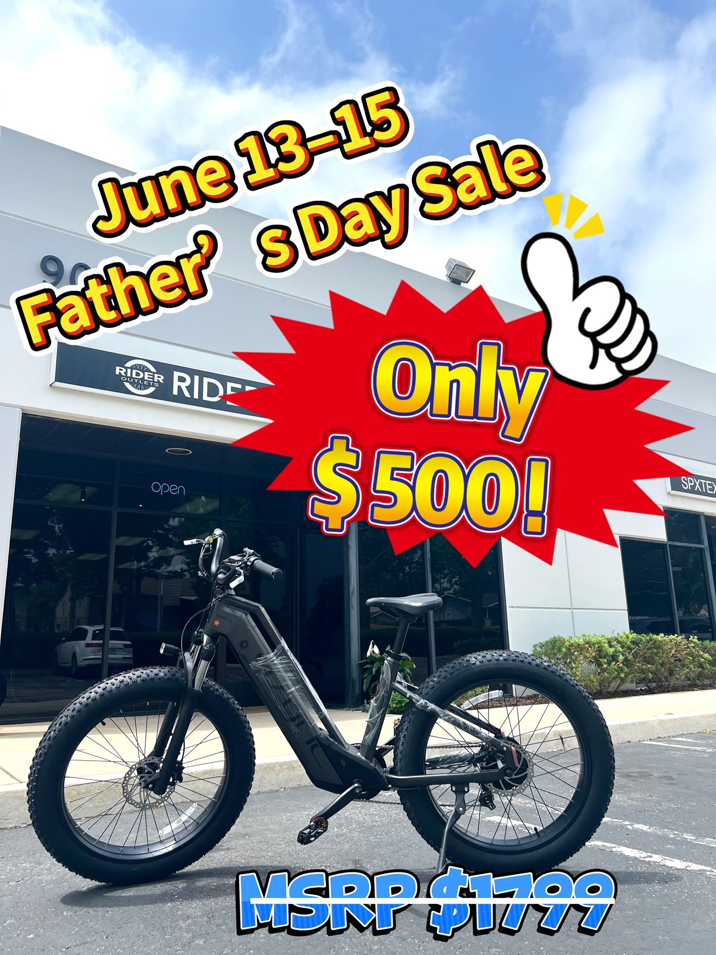 π₯Electric Fat Tire Bike β Like New β Fatherβs Day Deal!