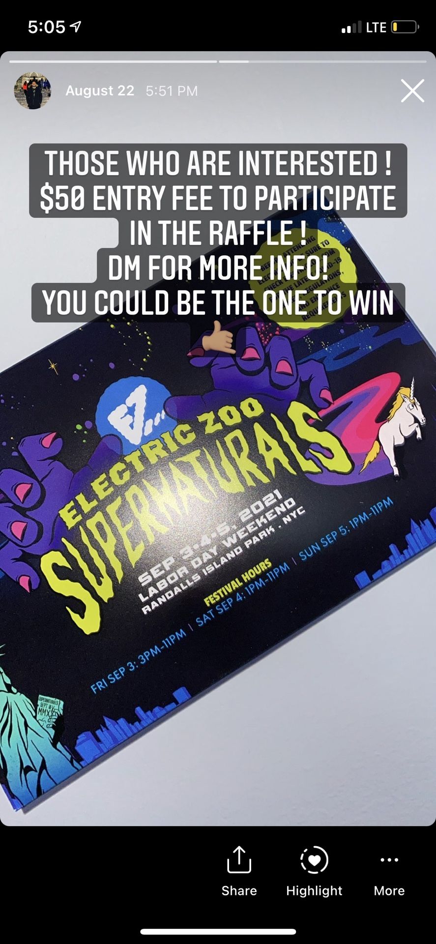3 Day Pass Electric Zoo NYC