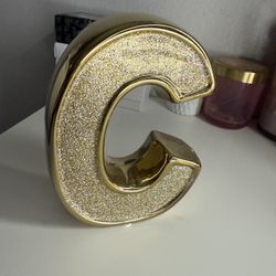 Gold glitter letter  C 