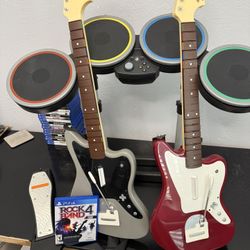 RARE Rock Band 4 Rivals Full Band Kit - Collector Quality - Bluetooth Fender Jaguars