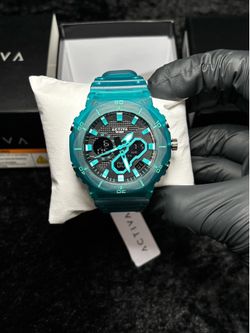 New Activa Exon X Men's Watch ACW8120-004 - Translucent Teal 48mm (NIB w/ Tags)