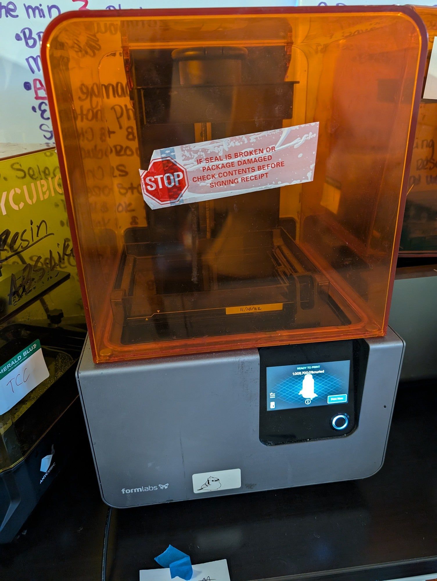 Formlabs Professional SLA 3D Printer with Translucent Orange Cover