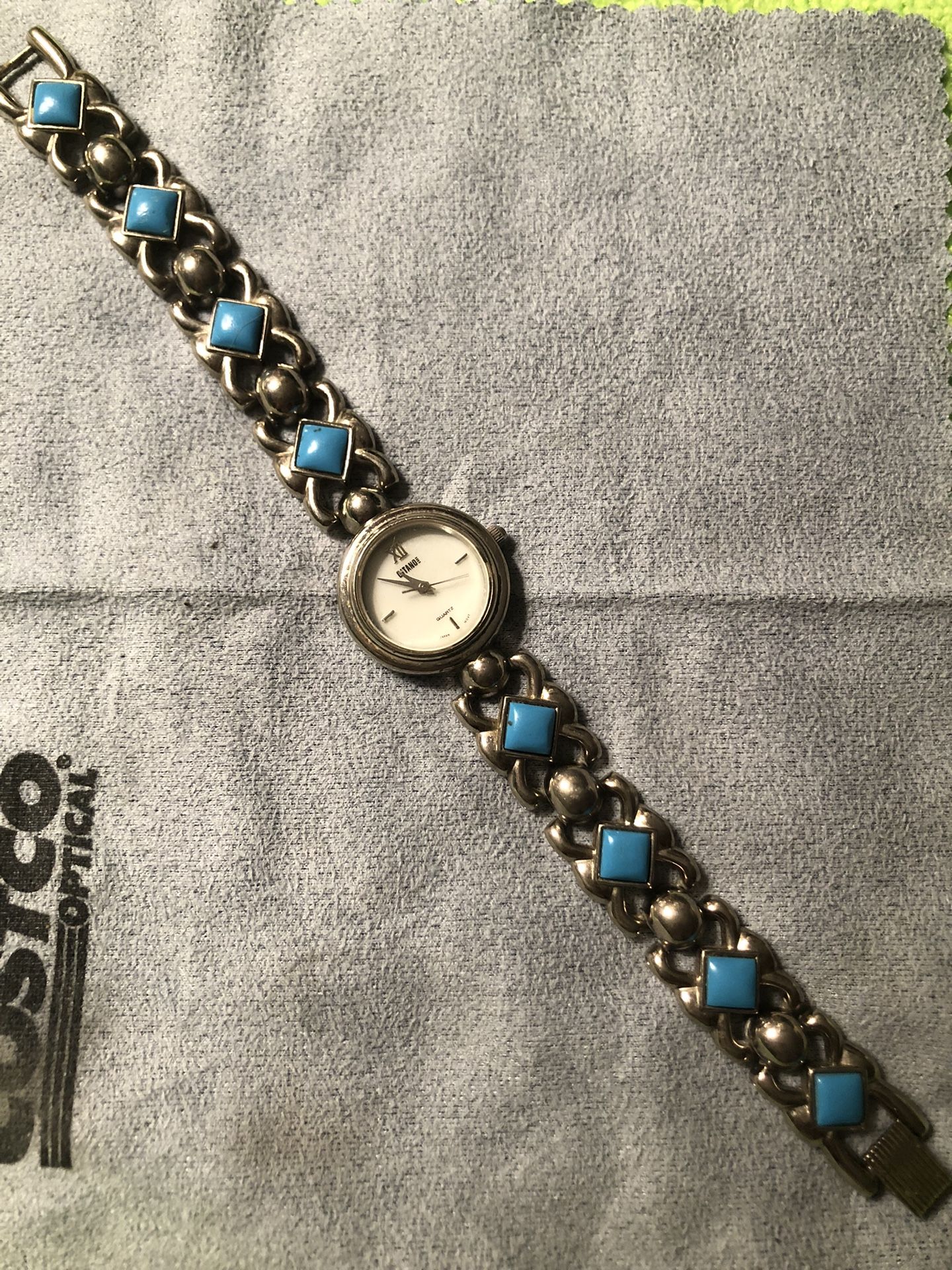 Gitano Watch, Silver & Turquoise