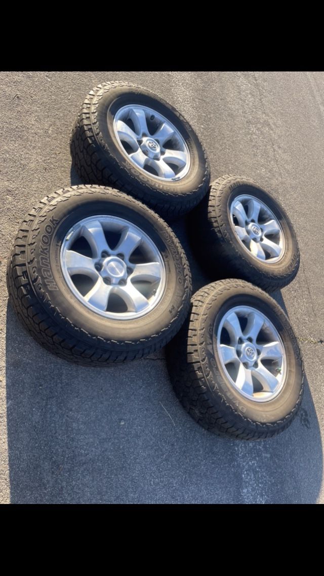 4 —- 265/70r17 6x139.7 6x5.5 Stock 265 65 17 Lexus gx4 TRD Tacoma Lexus GX470 4Runner Yukon Tahoe Tundra Rims Wheels Good Treads Tires!