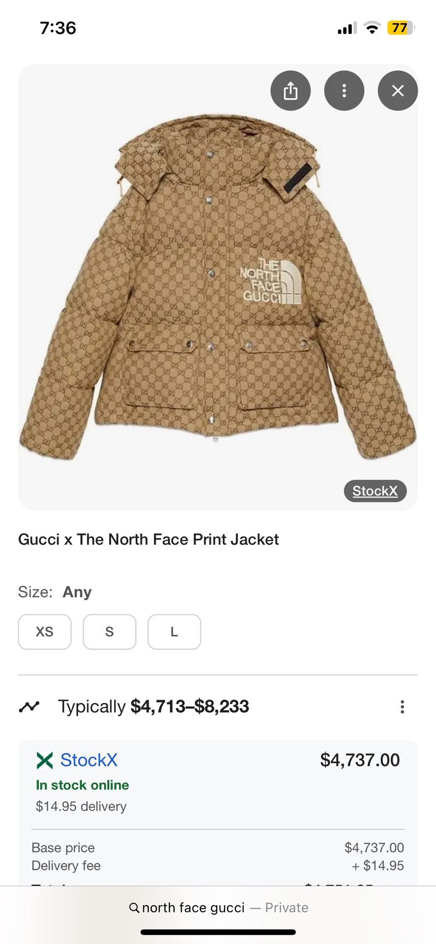 Gucci X North Face Print Jacket
