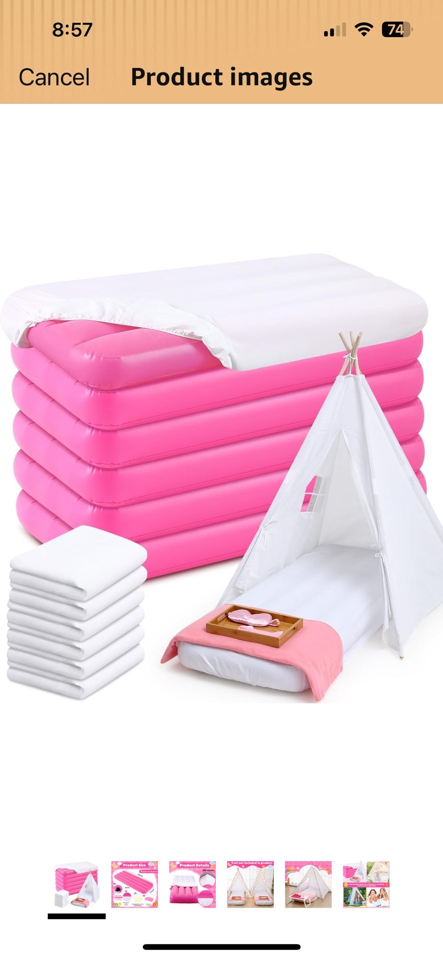 Windyun Kids Air Mattress with Fitted Sheet Set of 6 Like New