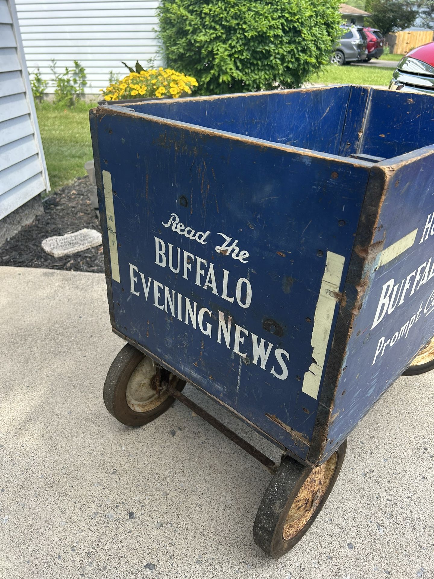 Vintage Buffalo Evening Newspaper Wagon