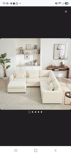 Brand new 6-Piece Upholstered Sectional Sofa Modern Corner Couch With Ottoman