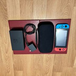 Nintendo Switch (2019 Model)  with Full Set: Dock, Joy-Cons, Charger, and Case
