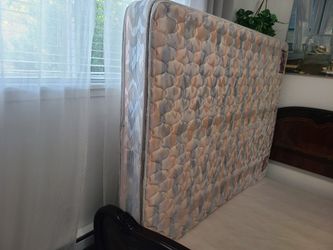 Quilted Mattress with Peach and Gray Pattern