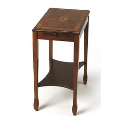 25" Medium Brown Manufactured Wood Rectangular End Table With Shelf