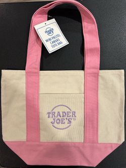 Trader Joe’s Mini Pastel Canvas Tote: Pink (Spring limited edition)