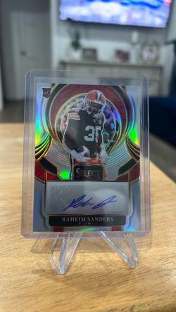 Raheim Sanders 2025 Select Signatures Rookie Silver Prizm Autograph Card