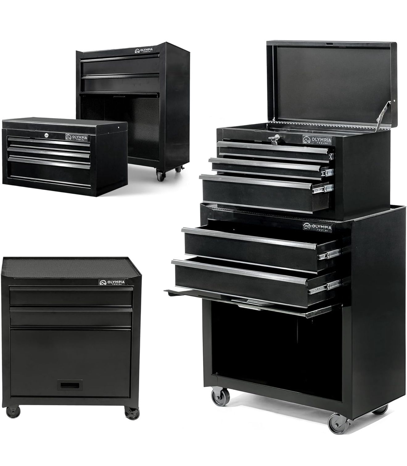 Olympia Tools 26.5'' Large Rolling Tool Chest with Drawers – Heavy Duty Tool Box Cabinet on Wheels – Locking Organizer for Garage, Mechanics BRAND NEW