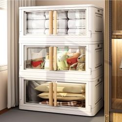 NEW Storage Bins with Lids,78 Quart Plastic Bins with Lids,Large Closet Organizers,Collapsible Storage Bins with Wheels