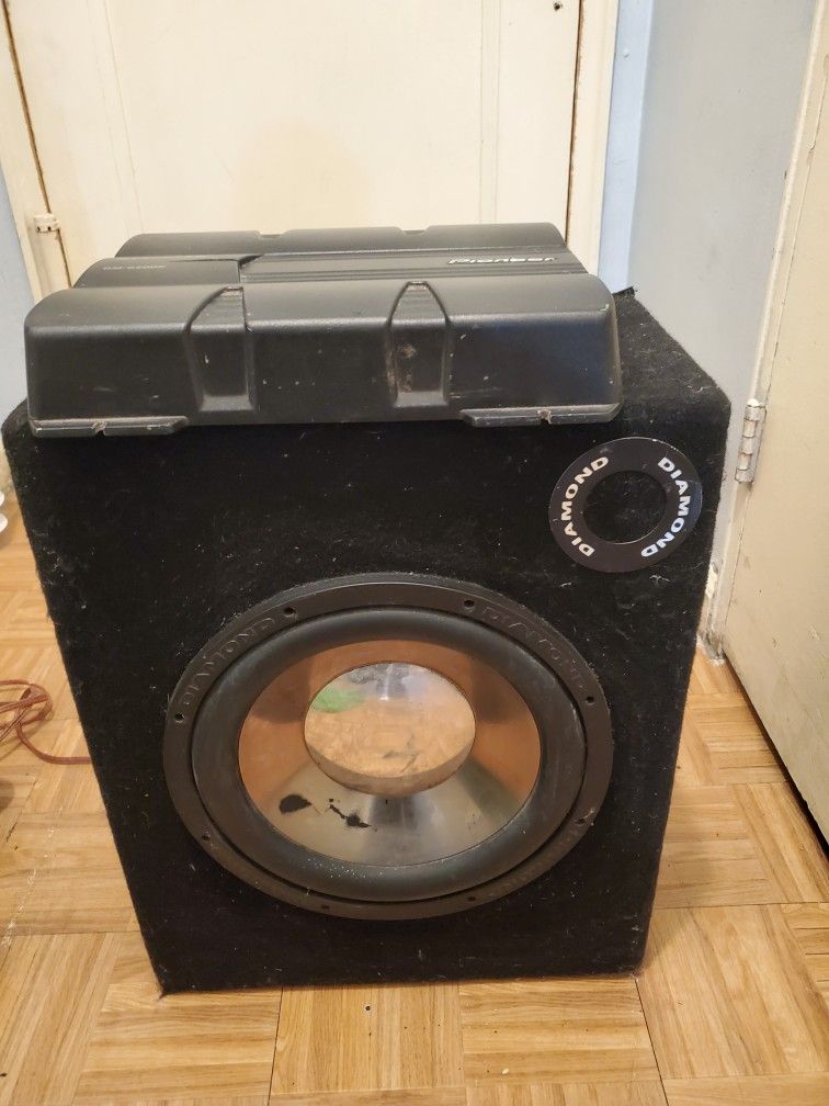 10 Inch Diomond Audio Bass 🔊 Speaker In Box W Pioneer Amp 