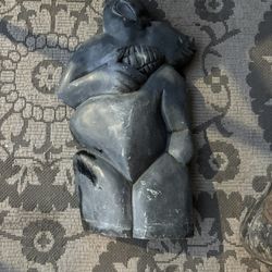 Large Black Soapstone Carving