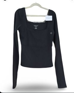 American Eagle square neck top with lace size US Small