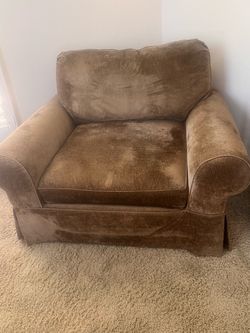 Brown Microfiber Two-Seat Sofa