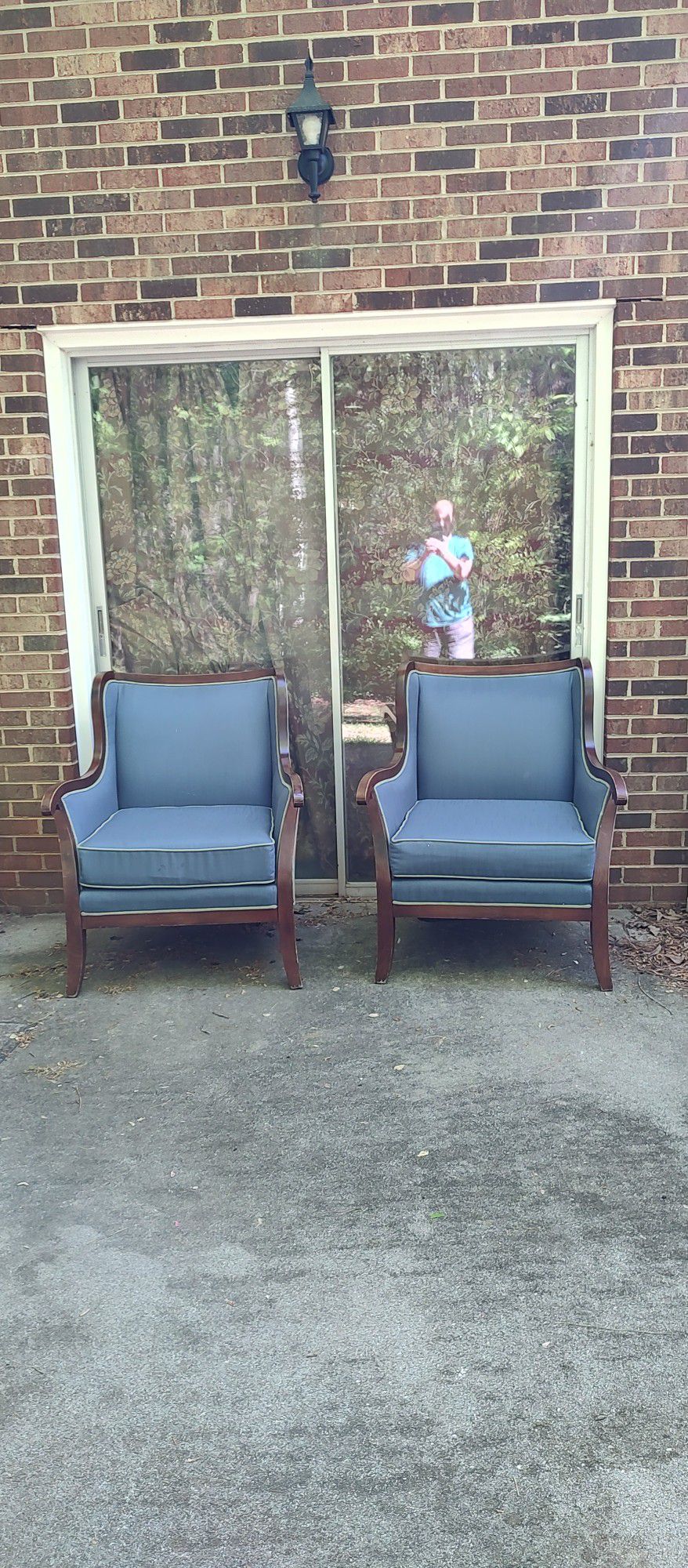 Two Chairs Blue And Green $75 Each 
