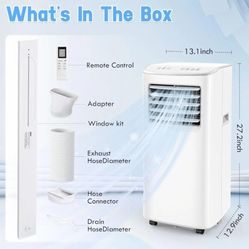 8500BTU Portable AC with Fan&Dehumidifier - up to 450 sq.ft. room 
