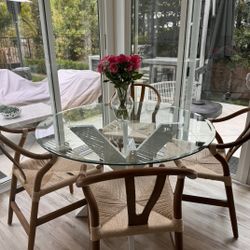 Glass Dining Table With 4 Chairs