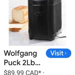 New In BOX Wolf GANG PUCK BREAD MAKER $50