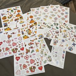 Mary Engelbreit Holiday & Decorative Stickers + Tea Cup Stickers for Journaling, Scrapbooking