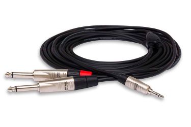 Hosa HMP-010Y Pro Stereo Breakout REAN 3.5 mm TRS to Dual 1/4 - 10 FT
