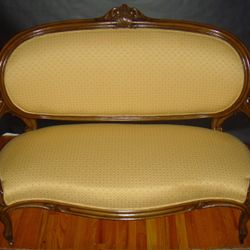 Antique Walnut Sofa on Wheels