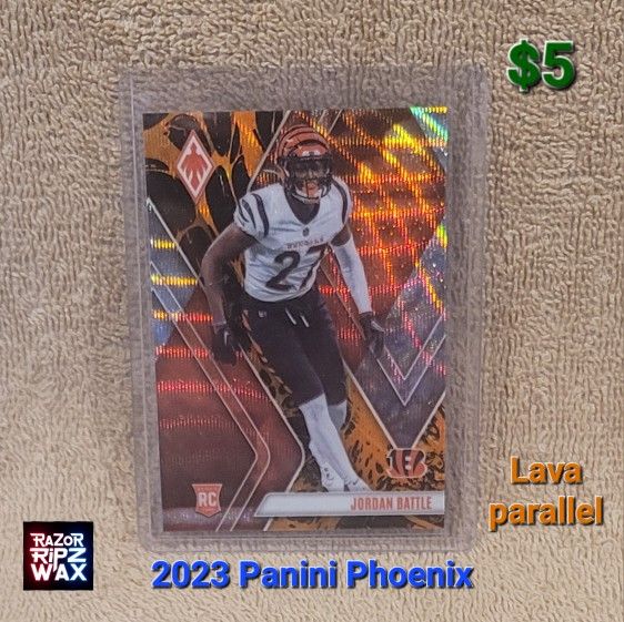 2023 PANINI PHOENIX JORDAN BATTLE RC LAVA PARALLEL #189 NUMBERED 017/175 * NFL TRADING CARD BENGALS