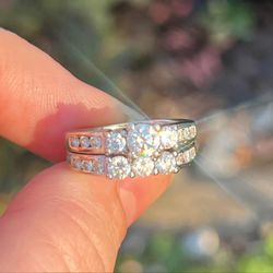 2.30ct Natural Diamond Engagement Set Solid 14k White Gold