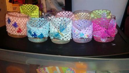 Nicely decorated homemade candle light decorate glass